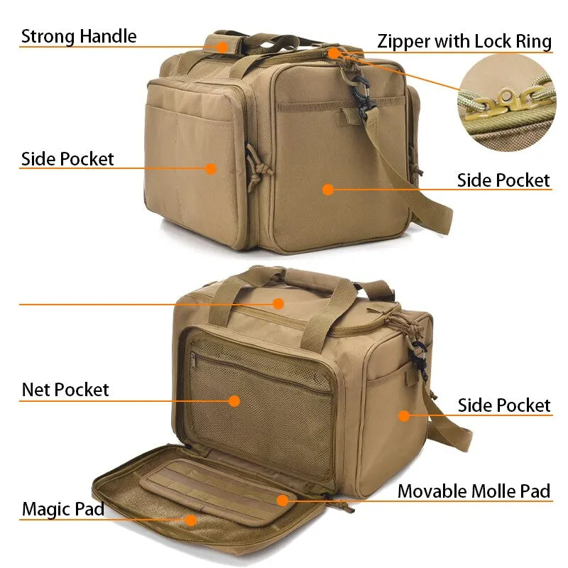 NNEOBA MOLLE Storage Bag Outdoor Shoulder Pack Khaki